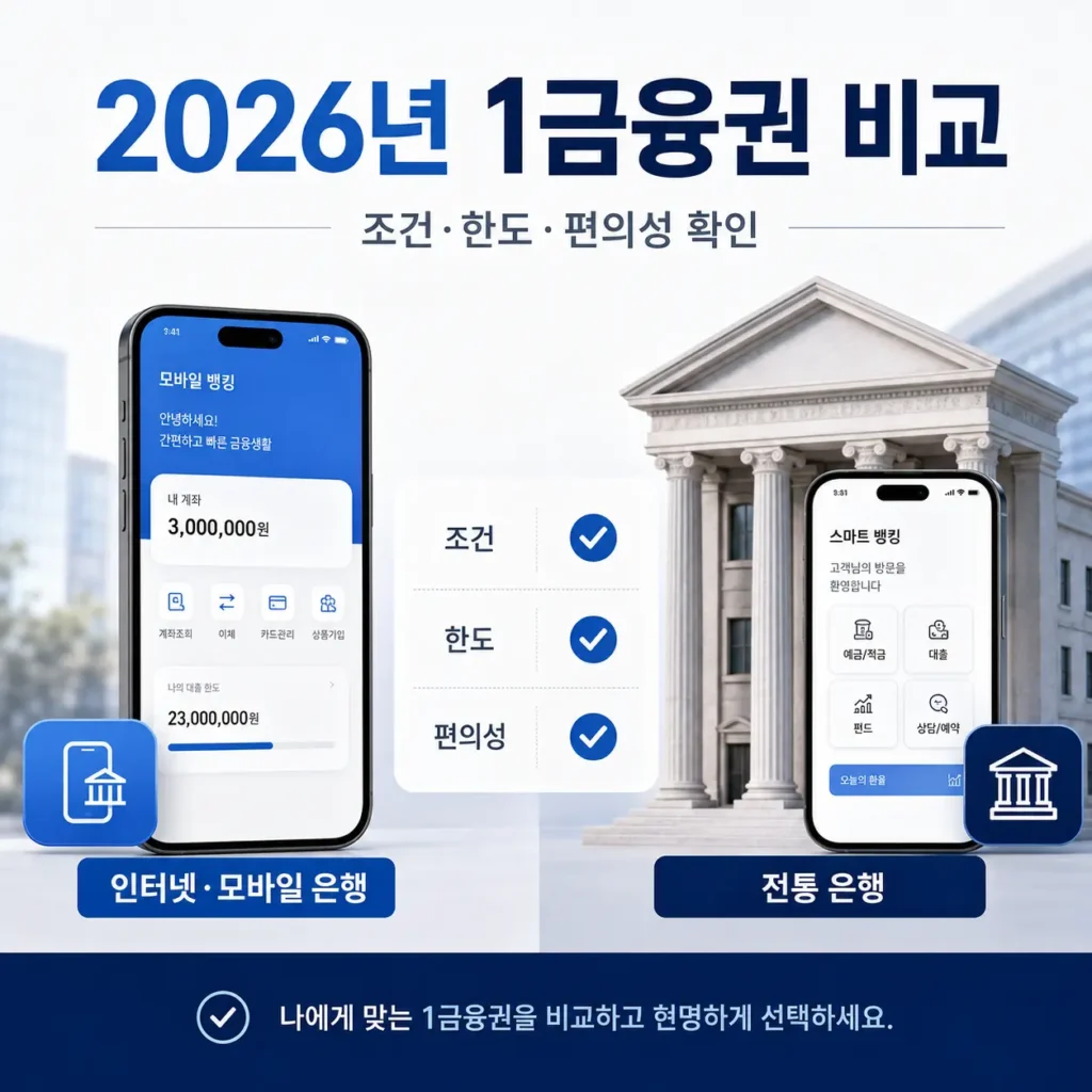 2026년 1금융권 파킹통장 비교, 100만원·1000만원·5000만원 어디가 좋을까? 2 2026년 1금융권 파킹통장 비교