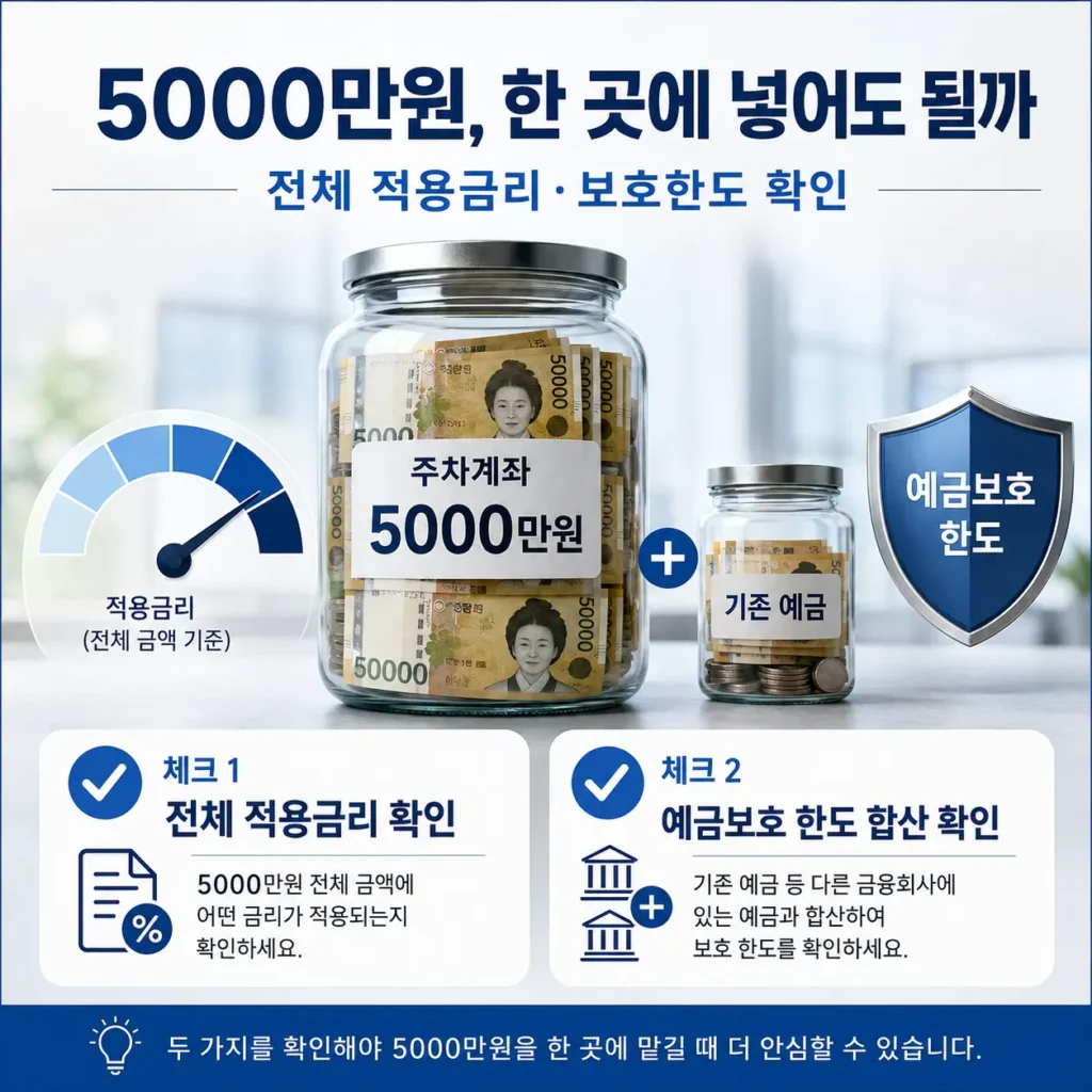 5000만원 파킹통장 이자 비교, 한 곳에 넣을까 나눠 넣을까? 2 5000만원 파킹통장 추천