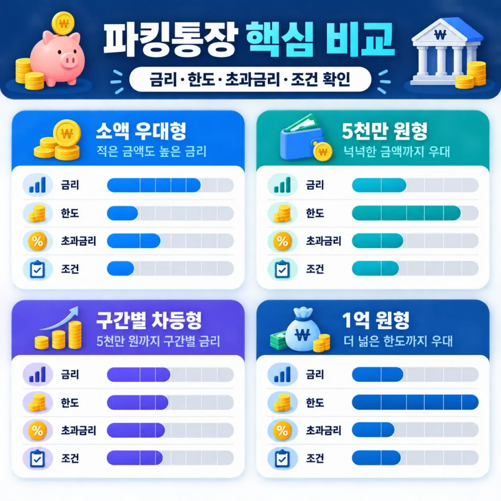 2026년 저축은행 파킹통장 비교, 100만원·1000만원·5000만원 어디가 유리할까? 2 2026년 저축은행 파킹통장 비교